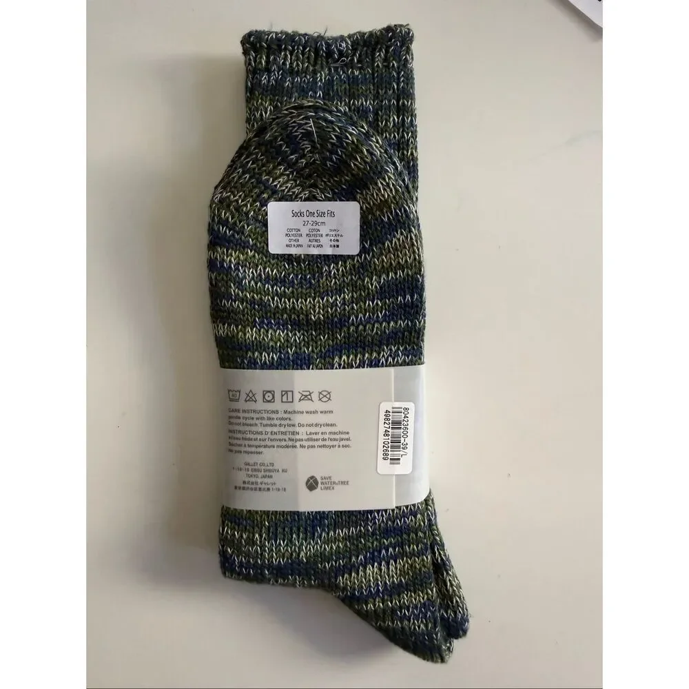 Anonymous ISM Socks Crew Made in Japan Cashmere Blend One Size Fits Most